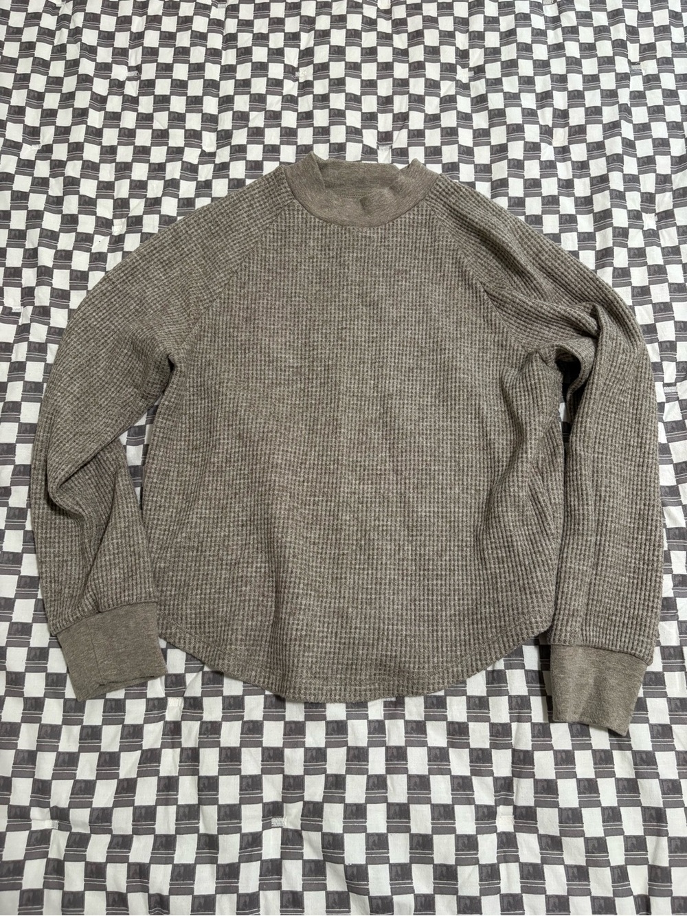 Madewell Neutral Waffle Knit Pullover - Taupe